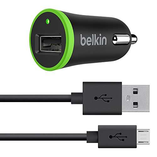 Belkin Universal Car Charger with 1.2 Meter Micro USB to USB Cable (10 Watt/2.1 AMP) (Black) 1