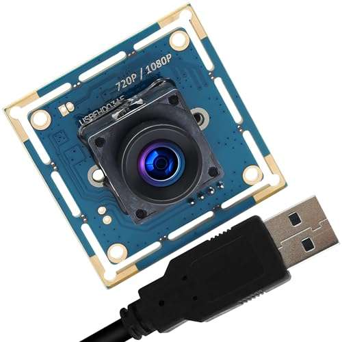 2 MP Autofocus USB Camera Module 100 Degree Webcam 1080P 60fps USB camera with CMOS OV2710 Web Cams for Robot ATM Kiosk Industrial Machine Surveillance Web Camera OTG Supported Plug&Play 1