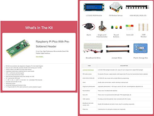 waveshare for Raspberry Pi Pico Basic Starter Kit with Rich Tutorials and Resources,Fast Getting Started with Raspberry Pi Pico and MicroPython Programming for Raspberry Pi Beginners 3