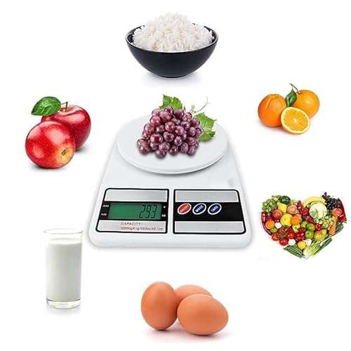 Bulfyss Kitchen Scale Multipurpose Portable Electronic Digital Weighing Scale | Weight Machine With Back light LCD Display | White | 10 kg 6