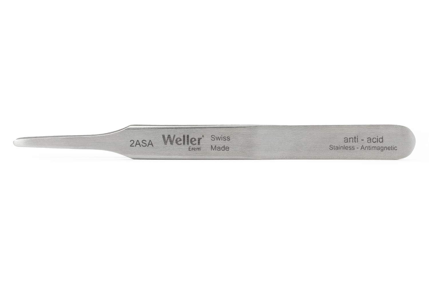 Erem "Weller Erem 2ASA Stainless Steel Straight/Round Broad Anti Magnetic Tweezer" ("4.75"" length, tip width 2 mm, with straight/round broad tip") 4
