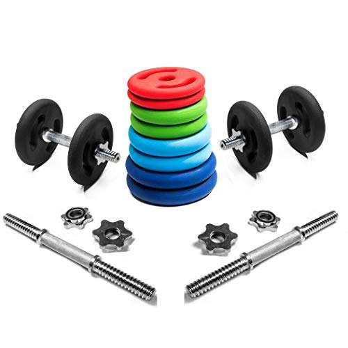 KAKSS 20kg DUMBBELL NEOPRENE COATED WEIGHT PLATES with DUMBBELL ROD (PROUDLY MADE in INDIA) 3