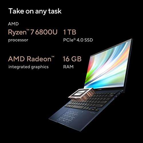 ASUS Zenbook S 13 (2022), 13.3" (33.78 cm) 2.8K OLED 16:10 Touch, AMD Ryzen 7 6800U, Integrated Graphics, Thin and Light Laptop (16GB/1TB SSD/Windows 11/Office 2021/Blue/1.10 kg), UM5302TA-LX701WS 6