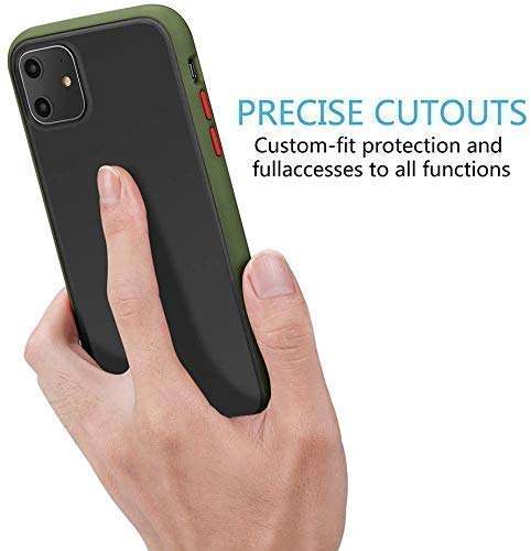 TRENDYTHINK Transparent Shockproof Camera Protection Smoke Cover Translucent Matte Soft TPU Pouch Case Smoke Case for (Green, I Phone 11) 3
