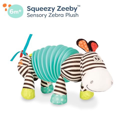 B. baby – Sensory Zebra Plush – Zebra Accordion – Interactive Stuffed Animal – Musical Baby Toy – 6 Months + – Squeezy Zeeby 5