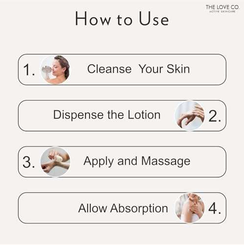 THE LOVE CO. 5% Glycolic & 2% Lactic Acid Exfoliating Body Lotion - With Jojoba & Shea Butter - Soothing Chamomile & Cica - Vitamin E - For Brighter Skin - 250ml (Active Skincare) 4