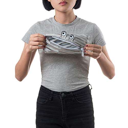 ZIPIT Monster Pencil Case for Kids | Pencil Pouch for School, College and Office | Pencil Bag for Boys & Girls (Silver) 5