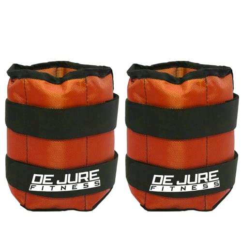 DE JURE FITNESS Ankle & Wrist Weight Set, Adjustable Strap, 1KG Pair (1Kg x 2 = 2kg) (E) Orange 1