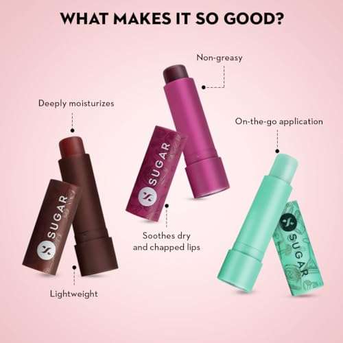 SUGAR Cosmetics - Tipsy Lips - Moisturizing Balm - Lip Moisturizer for Dry and Chapped Lips, Enriched with Shea Butter and Jojoba Oil | 01 Mojito & 02 Cosmopolitan - Pack of 2 4
