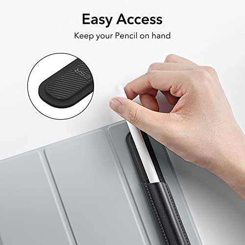ESR Pencil Holder Compatible with Pencil (Pro/2nd/1st Generation & USB-C), Vegan Leather Pencil Sleeve for Stylus Pen,Secure Pencil Protection,Pencil Cover with Self-Adhesive Back for iPad Case,Black 5