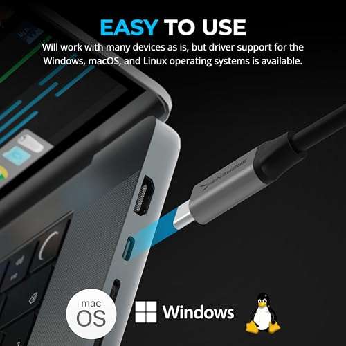 SABRENT USB-C to 5G Ethernet Adapter – 5GbE Optimized, USB 3.1 Gen 1+ Required, Clear Compatibility, Aluminum Body, Plug-and-Play for Data-Capable USB-C Devices (NT-C5GA) 4