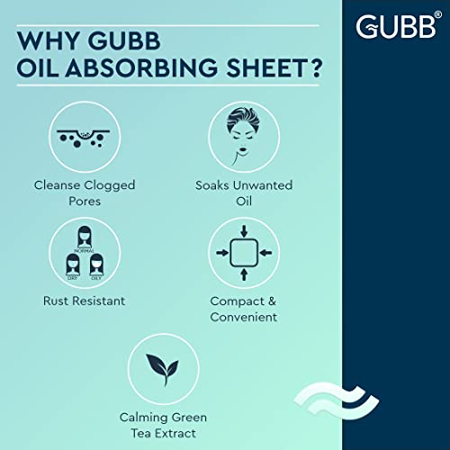 GUBB Blotting Paper For Oily Skin | Removes excess oil | Enriched with green tea extracts | Gentle on skin | Smudge free | Easy to carry | Pack of 2, 50 pieces in each pack 5