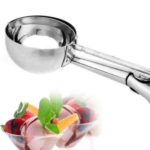 BRAVIK Best Product for Daily Home & Kitchen Use Ice Cream Scoop, Kitchen Tool/Serving Spoon Tableware Tool | Portable Use for Outdoor Parties, Stainless Steel Material Made Tool (Silver) 5
