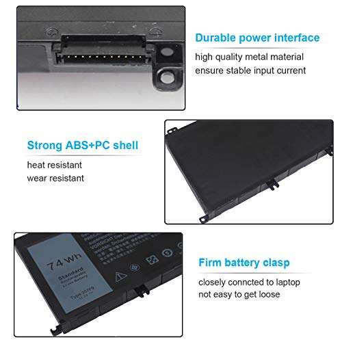 74Wh Type 357F9 71JF4 Laptop Battery for Dell Inspiron 15 7000 Gaming 7559 7557 7567 7566 7759 i7559 15 5576 5577 INS15PD Series 15-7559 071JF4 P57F P65F P65F001 0GFJ6 0357F9 11.1V 11.4V Battery 3