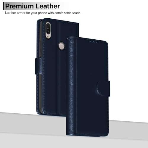 Pikkme Asus Zenfone Max Pro M1 Flip Cover Leather Finish | Inside TPU with Card Pockets | Wallet Stand and Shock Proof | Complete Protection Flip Case (Blue) 2