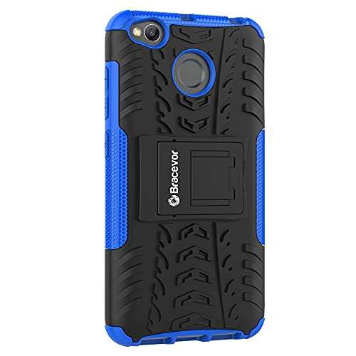 Bracevor Back Cover for Xiaomi Redmi 4 (Blue) | pc+TPU | Kickstand Case 1