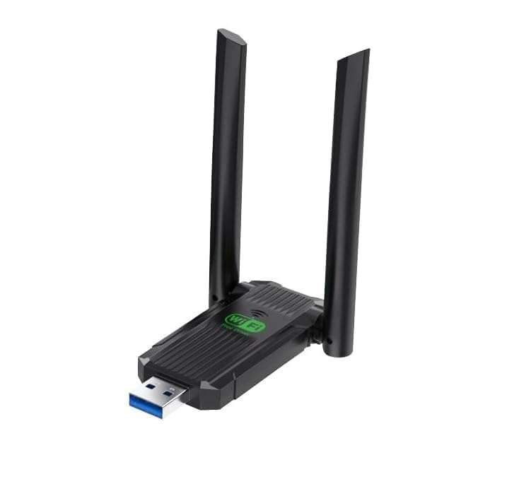 USB WiFi Adapter,1300Mbps WiFi USB 3.0 Dual Band 5G/2.4G, Dual 2dBi Antennas, Supports Windows11/10/8.1/8/7, Wireless Adapter for Desktop Computer Network Adapters 3