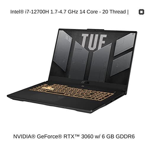 HIDevolution ASUS TUF Gaming F17 FX707ZM 17.3" FHD 144Hz, 1.7 GHz i7-12700H, RTX 3060, 64 GB 4800MHz RAM, 4 TB PCIe SSD, Windows 11 Pro 3