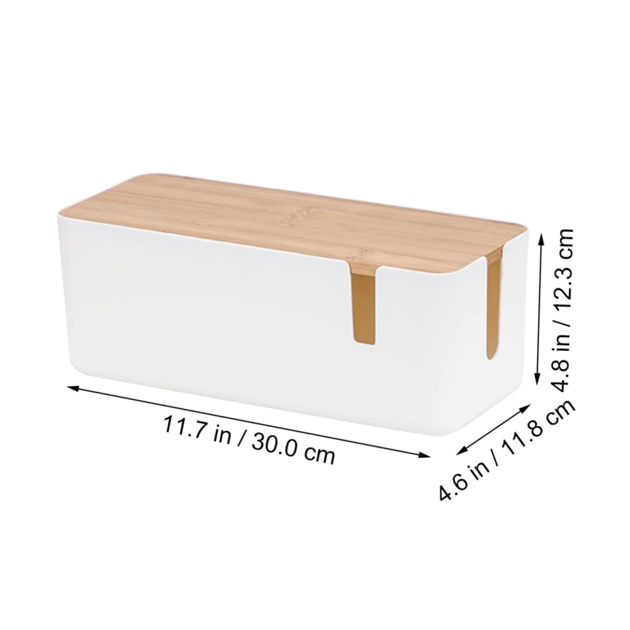 Angoily Wire Storage Box Cord Organizer Case Wire Management Desktop Power Supply Charging Cable Electrical Cords Plug Socket Organiser Power Line Manager Desks Cable Plastic White 3