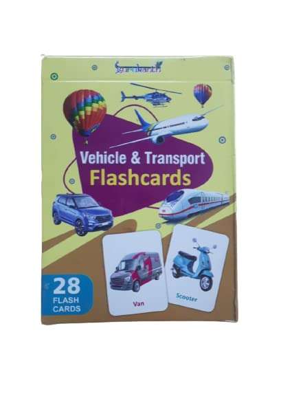 AASHISH Book DISTRIBUTORS and Publishers Vehicle&Transport Flash Cards for Kids Early Learning | Easy & Fun Way of Learning 1 Year to 6 Years Babies Pack of 1pc 1