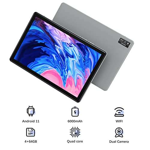 YUMKEM Tablet 10.1 inch, 4GB RAM 64GB Storage, Android 11 Go, 10 inch Android Tablets, 1280 X 800 IPS HD Display, Large Battery, Dual Camera, WiFi Only, Grey 2
