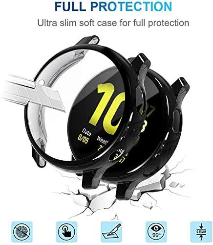 Sounce Thermoplastic Polyurethane Front Protection Case for Samsung Galaxy Watch Active 2 44mm Smart Watch, Black 2
