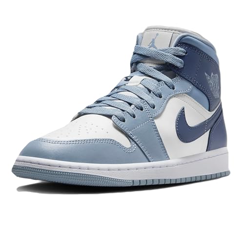 NIKE Jordan 1 Mid Women Sail/Diffused Blue-Blue Grey BQ6472-140 7.5 1