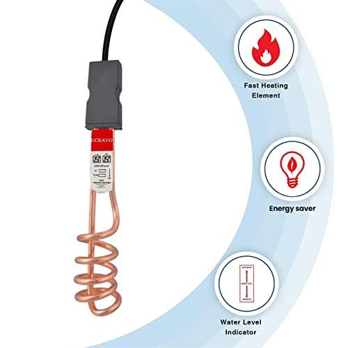 UCRAVO Immersion Water Heater with Copper Heating Element | Immersion Shock Proof Rod for Home and Kitchen 4
