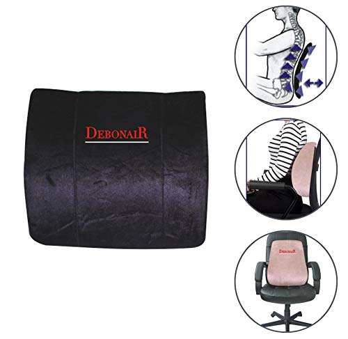 Oshotto Debonair Broad Orthopaedic Back Rest Office/Home Chair Lumbar Support Cushion for All Cars (Black) 2