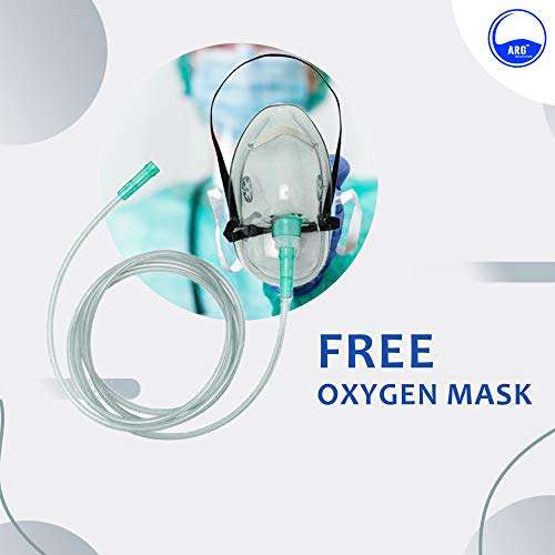 ARG HEALTHCARE Oxygen Flow Meter Adjustment Oxygen Valve with Regulator oxygen Flow Meter With Rotameter Humidifier Bottle Flow Meter With Oxygen Face Mask Oxygen Flow Meter With Regulator and Mask (Pack of 1) 3