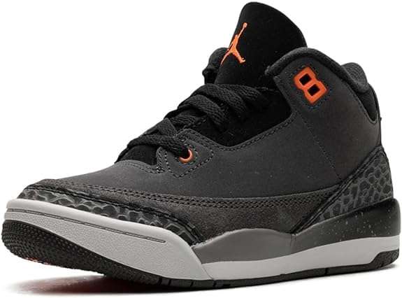 Little Kid's Jordan 3 Retro Fear 'Night Stadium/Total Orange' (DM0966 080) PS Pre School - Size 1.5y 2