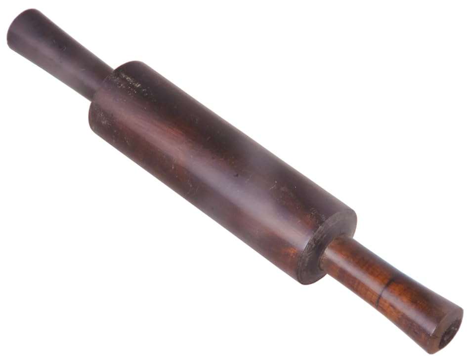 SUNBIRD Wooden Chakla,Serving Board, Round Chapati Chakla, Perfect for Making Chappati at Home, Wooden Roti/Chapati Maker, Wood Rolling Board and Rolling Pin Black Set (Chakla Belan) 3