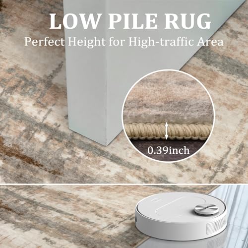Collive Modern Abstract Washable Runner Rugs 2x6, Hallway Rug Runner Non-Slip Soft Kitchen Runner Rugs Distressed Long Carpet Runners for Entryway Bathroom Laundry Doorway 4
