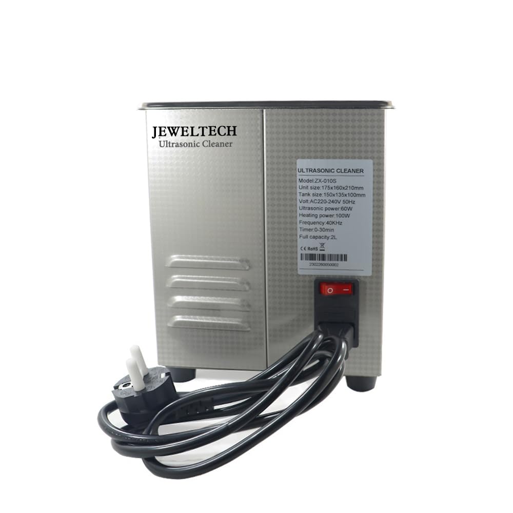 JEWELTECH Digital Pro+ Ultrasonic Cleaner Machine, 2L Capacity, Professional Grade, 42000kHz, Digital Timer and Heater, for Jewelry, Dental Tools, Optical Instruments, Lab Equipment (2L) 4