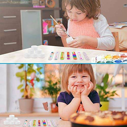 Slap Bracelets, JUSTDOLIFE 35 Pack White DIY Slap Bracelets Bands Kids Party Bracelet Favors Painting Pat Ring Snap Bracelets Wristbands for Kids Boys Girls DIY School Party Toys 4