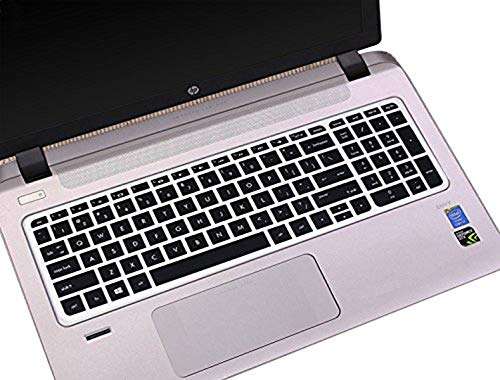Saco Chiclet Keyboard Skin for HP 15-AY503Tu 15.6-inch Laptop (Core i5-6200U/4GB DDR4L /1TB /Window 10) Turbo Silver -Black with Clear 4