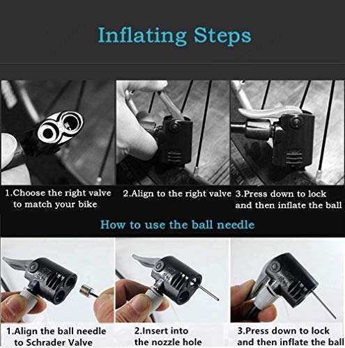 DIYASHI® Portable High Pressure Foot Air Pump Heavy Compressor Cylinder with Pressure Gauge Floor Pump for Motorbike, for Cars, Bicycle, Football, Cycle Pump (Black Color) 6