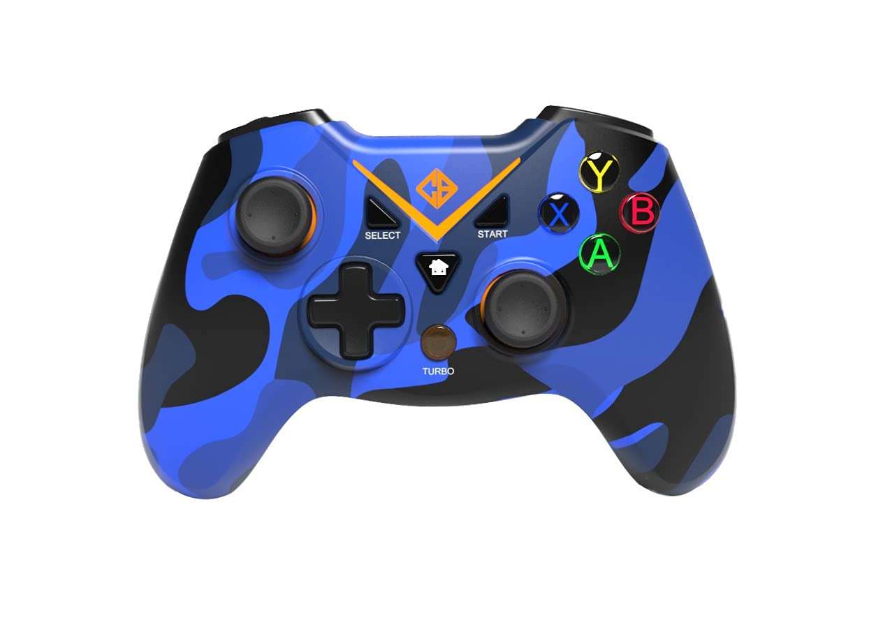 Cosmic Byte C3070W Nebula 2.4G Wireless Gamepad for PC/PS3 supports Windows XP/7/8/10, Rubberized Texture (Camo Blue) 2
