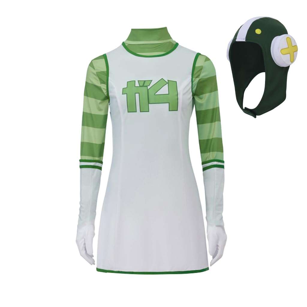 Willyacos Gum Jet Set Radio Cosplay Costume Dress Outfit Clothing with Gloves And Hat for Women Teen (L, Green) 1
