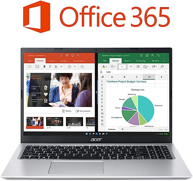 acer 2023 Aspire 1 Slim Laptop for Student & Business, 15.6" FHD, Intel Celeron N4500, 8GB RAM, 256GB Storage (128GB eMMC+128GB Micro SD), 1 Year Microsoft 365 Personal Subscription, Win 11 Home S 5