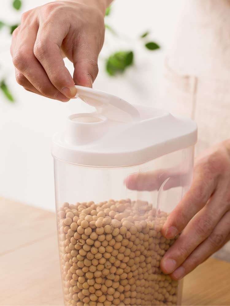 YANCI® Kitchen Pantry Storage Containers Coarse Cereals Storage Box Plastic Containers Sealed Cans Grains Kitchen Flip Food Storage Tank Airtight Boxes (1000 ml, Pack of 1) 3