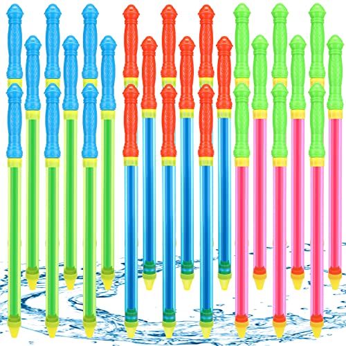 Hanaive 22 Inch Crayon Water Guns Shooter Tube Blaster Bulk Water Suction Shooter Toys for Summer Outdoor Swimming Pool Beach Party Fighting Games(30 Pcs)