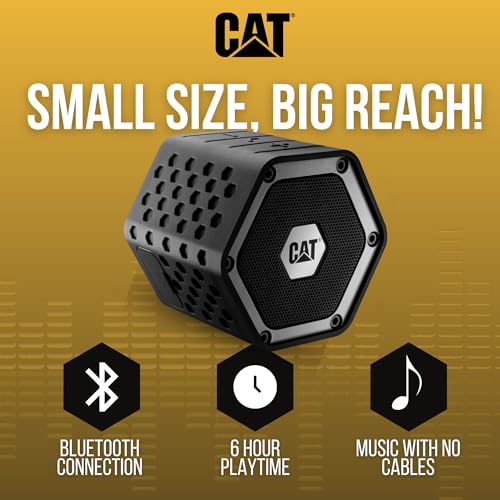 Cat Mini Bluetooth Speaker - Rugged, Heavy Duty, Portable, Wireless Outdoor Speakers | The Best Shock Proof, Dust Proof, & IP66 Water Resistant System. 2