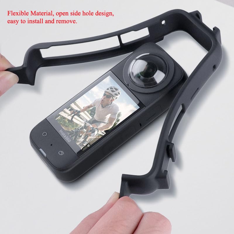 HuaerHui Protective Frame ABS Plastic Housing Cage for Insta 360 ONE X3 with Double Cold Shoe Mount and 1/4 Screw Hole 4