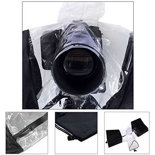 eCostConnection Professional Rain Cover for Medium and Large Sized DSLR Cameras with Flash Compartment + Microfiber Cloth 2