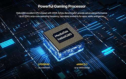 UMIDIGI A11 Pro Max (128GB, 8GB) 6.8" FHD+, G80 Gaming Processor, Dual SIM GSM Unlocked 4G LTE (T-Mobile, AT&T, Global) International Model (Fast Car Charger Bundle, Mist Blue) 6