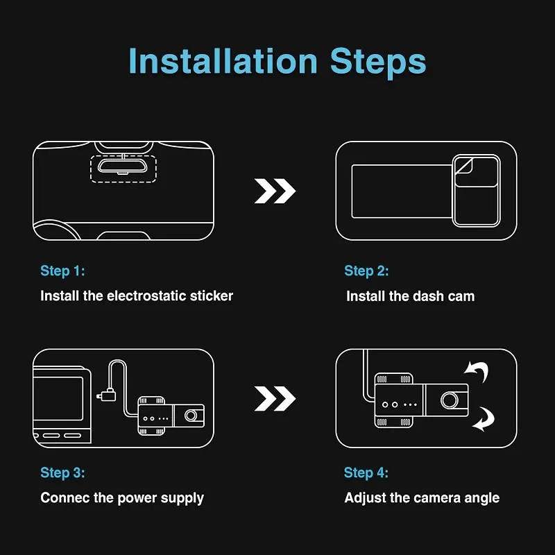 4K UHD Front & Back Dual Dash Camera with WiFi WDR & hardwire Full Set with GPS Hardwire GSensor Loop Recording MicroSD Support 6