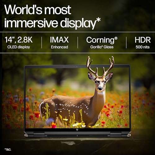 HP Spectre x360, Intel Core Ultra 7 155H, Built-in AI, 14-inch (35.6 cm), 2.8K, 32GB LPDDR5x, 1TB SSD, Intel Arc Graphics, 9MP IR Camera w/Camera Shutter (Win 11, MSO 2021, Black, 1.34 kg), eu0666TU 5