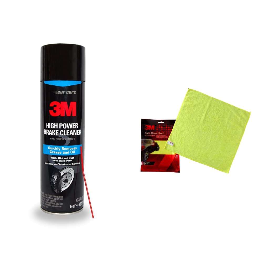 3M High Power Brake Cleaner (397 ml) & 3M Car Care Microfibre Cloth 1