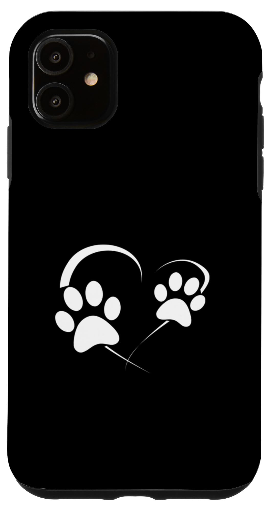 iPhone 11 Dog Paw Prints with Heart - Cute Doggie Gift Case 1